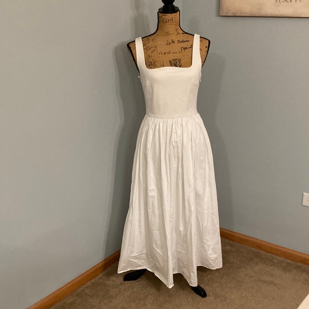 Rue Sophie White Midi Dress Women Size Medium